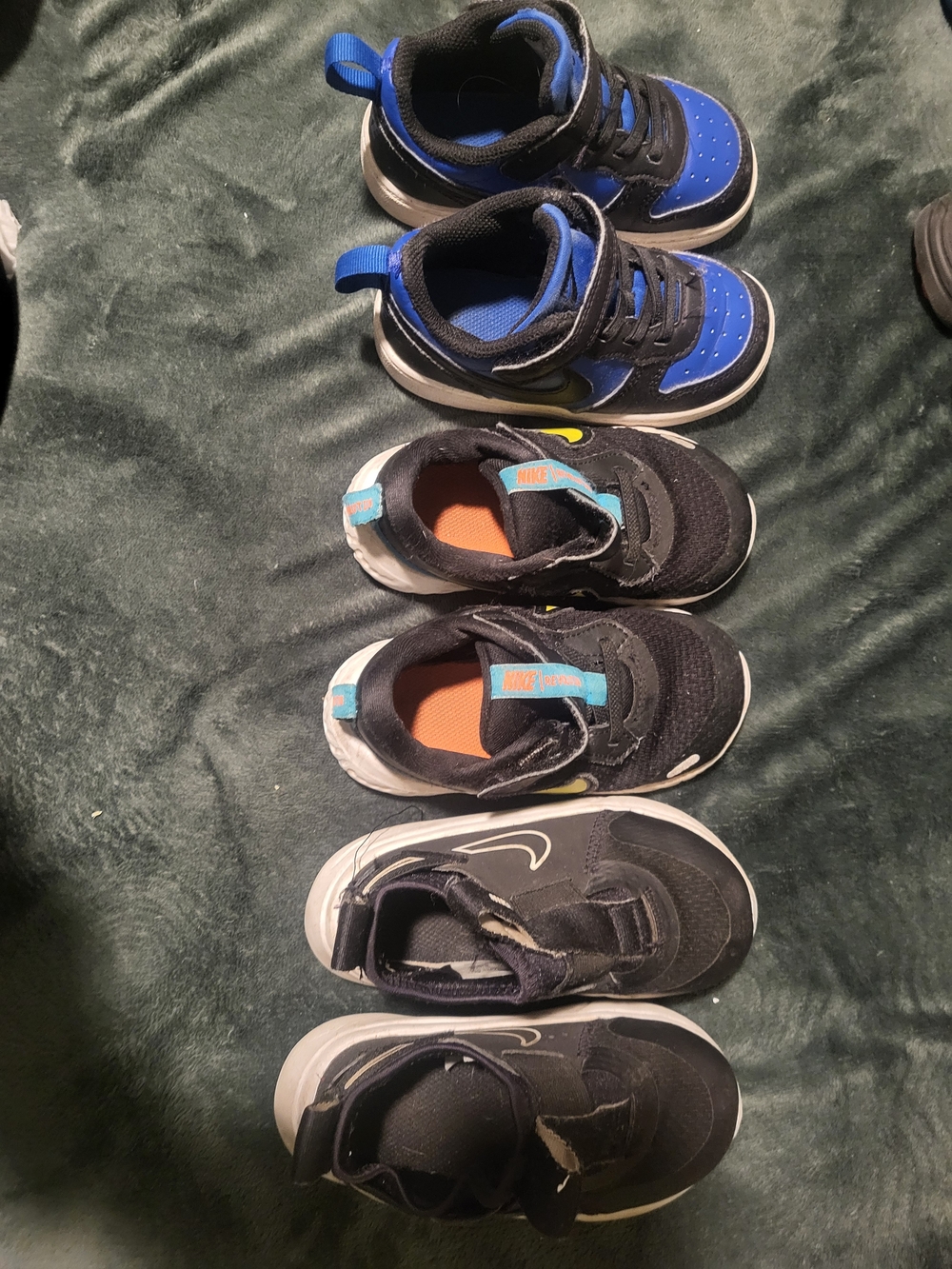 Nike Kids Black and Blue Mixed- Lot Of 3 Sneakers Size 8C